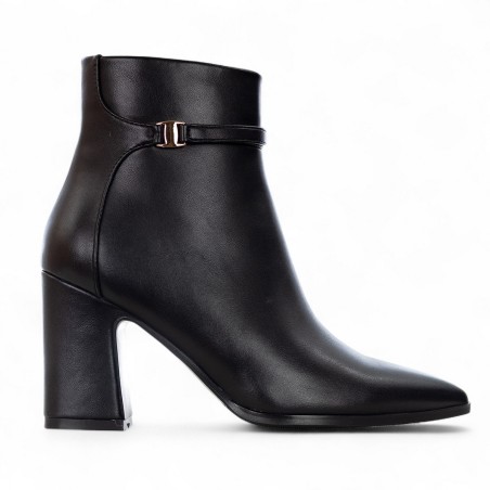 EXÉ - Faux leather ankle boot with ornamental buckle