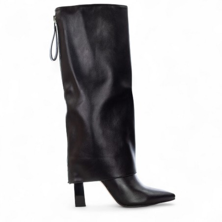 EXÉ - Stivale risvoltato in ecopelle con zip ornamentale