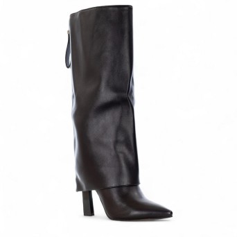 EXÉ - Faux leather turned-up boot with ornamental zipper 2