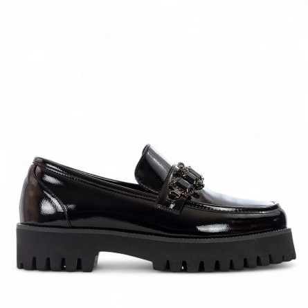 EXÉ - Mocassino in ecopelle stampa croco con borchie