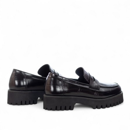 EXÉ - Mocassins en simili-cuir imprimé crocodile avec lanière