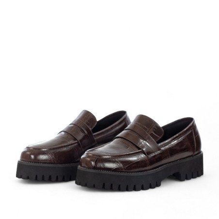 EXÉ - Mocassino in ecopelle stampa croco con fascetta