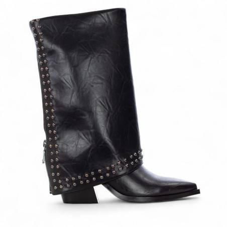 EXÉ - Faux leather turned-up boot with studs