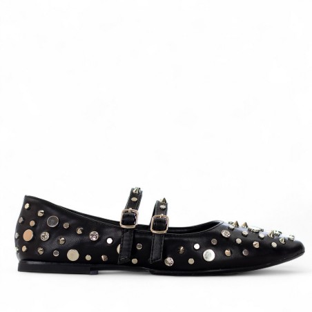 EXÉ - Ballerina with double strap and all over studs