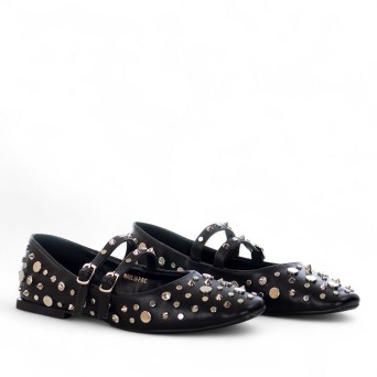 EXÉ - Ballerina with double strap and all over studs 2