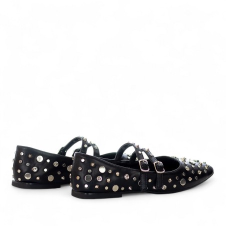 EXÉ - Ballerina with double strap and all over studs