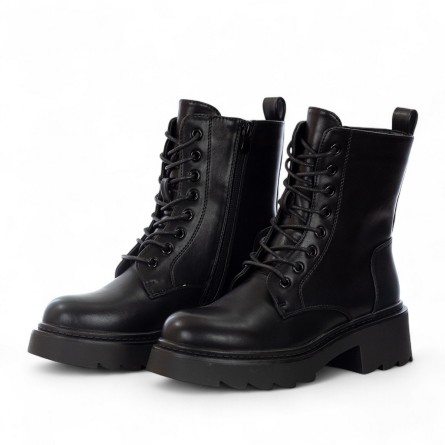 EXÉ - Bottes militaires faux cuir avec fermeture éclair EXÉ - Bottes militaires faux cuir avec fermeture éclair