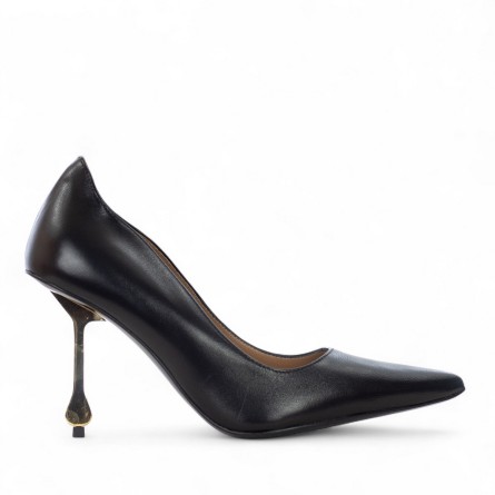 WO MILANO - Décolleté in pelle con tacco in metallo