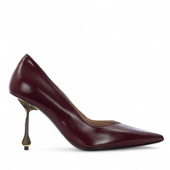 WO MILANO - Décolleté in pelle con tacco in metallo