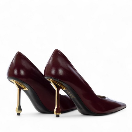 WO MILANO - Décolleté in pelle con tacco in metallo