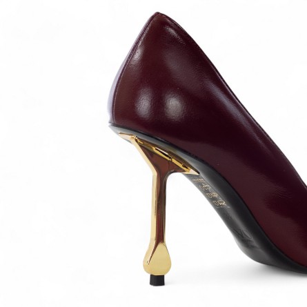 WO MILANO - Décolleté in pelle con tacco in metallo