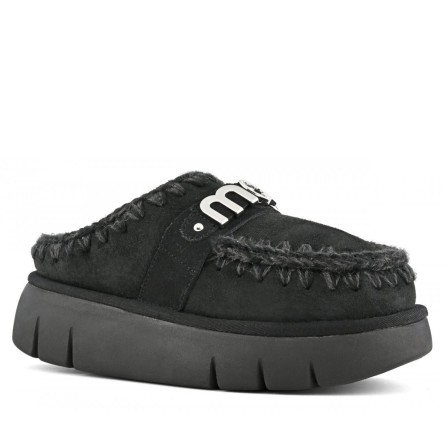 MOU - Sabot Bounce Clog Metal Logo - Couleur: Noir,Taille: 37