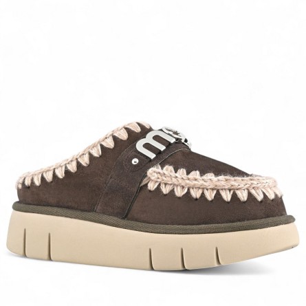 MOU - Sabot Bounce Clog Metal Logo - Couleur: Marron,Taille: 37