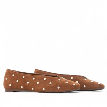 AREZZO - Ballerines en daim cloutées 2
