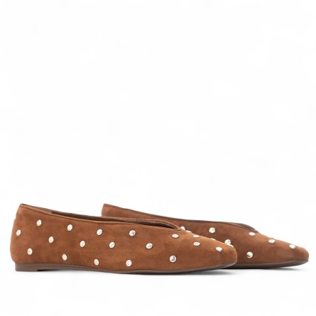 AREZZO - Ballerina aus Wildleder mit Nieten