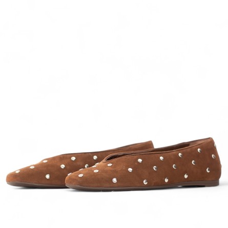 AREZZO - Ballerina aus Wildleder mit Nieten