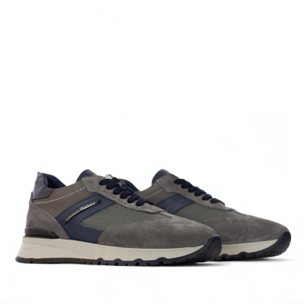 CRISTIANO GUALTIERI - Turnschuhe aus Stoff und Wildleder mit Logo