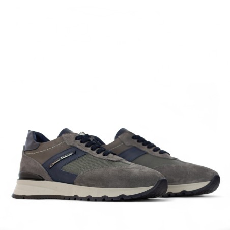 CRISTIANO GUALTIERI - Sneakers in tessuto e camoscio con logo