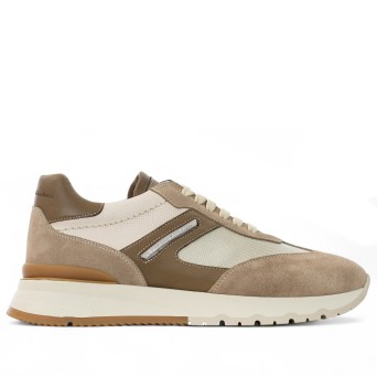 CRISTIANO GUALTIERI - Fabric and suede sneakers with logo