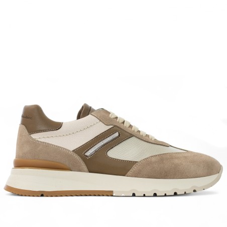 CRISTIANO GUALTIERI - Sneakers in tessuto e camoscio con logo