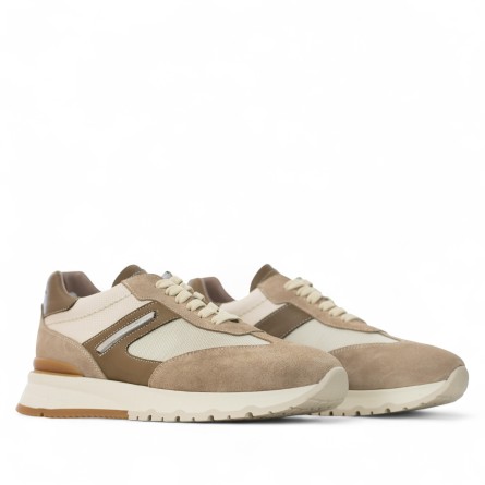 CRISTIANO GUALTIERI - Sneakers in tessuto e camoscio con logo