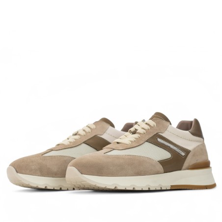 CRISTIANO GUALTIERI - Fabric and suede sneakers with logo