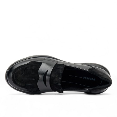 FRAU - Slipper aus Leder und Wildleder