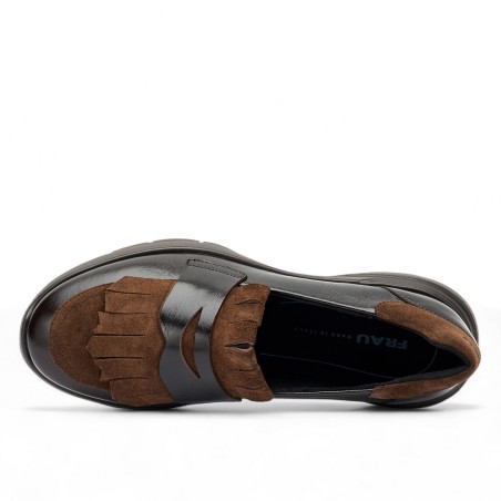 FRAU - Slipper aus Leder und Wildleder