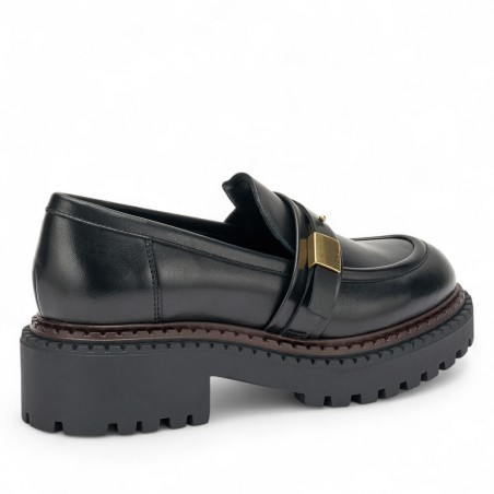 FRAU - Leder-Slipper mit Zierschnalle