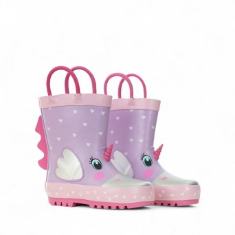 MR.TIGGLE - Gummistiefel mit Einhornmuster und Herzen 2
