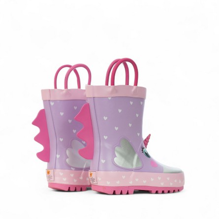 MR.TIGGLE - Rubber booties with unicorn pattern and hearts