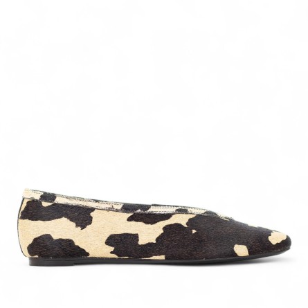 AREZZO - Cow-effect pony hair ballerina