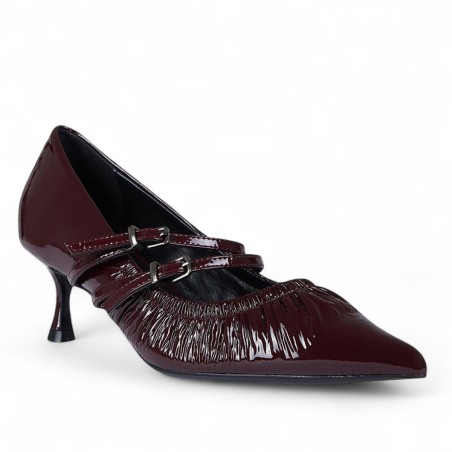 CHICONIC - Escarpins en cuir verni avec boucles