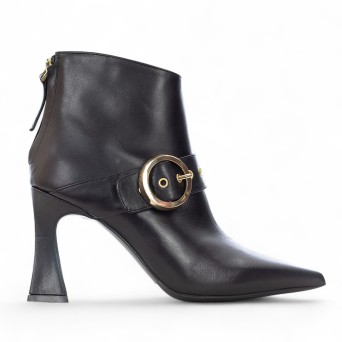 ALBANO - Leather ankle boot with ornamental buckle