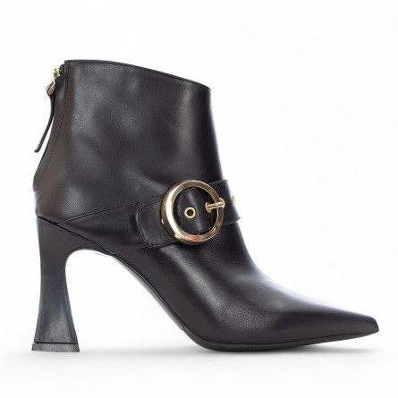 ALBANO - Leather ankle boot with ornamental buckle