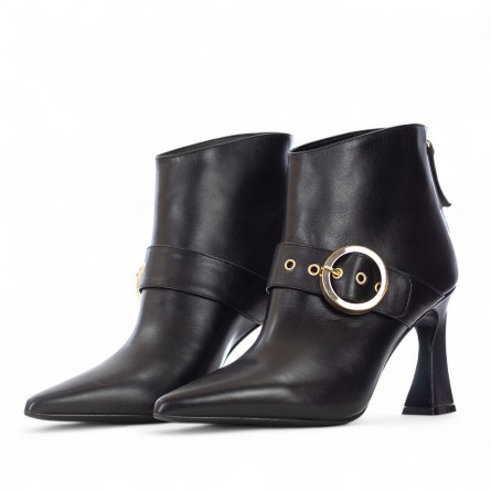 ALBANO - Leather ankle boot with ornamental buckle ALBANO - Leather ankle boot with ornamental buckle