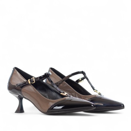 ALBANO - Pump two-tone patent leather with buckle ALBANO - Pump two-tone patent leather with buckle