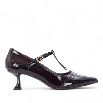 ALBANO - Pump two-tone patent leather with buckle