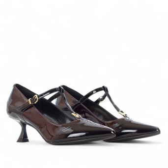 ALBANO - Pump two-tone patent leather with buckle 2