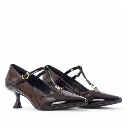 ALBANO - Pump two-tone patent leather with buckle ALBANO - Pump two-tone patent leather with buckle