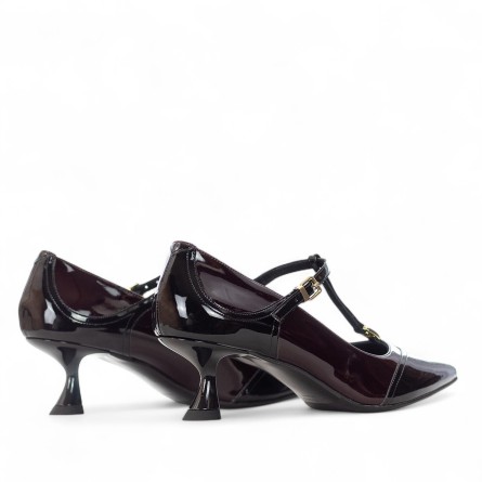 ALBANO - Zweifarbige Pumps aus Lackleder mit Schnalle