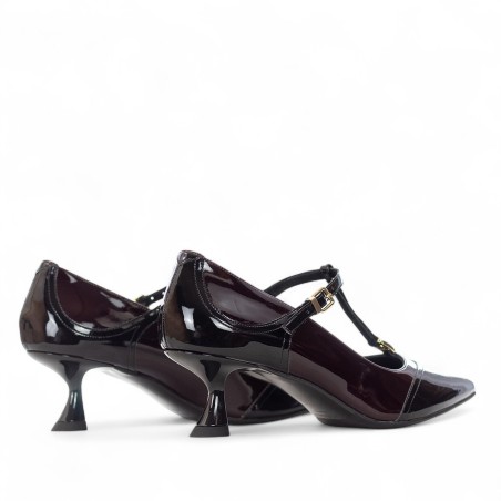 ALBANO - Zweifarbige Pumps aus Lackleder mit Schnalle