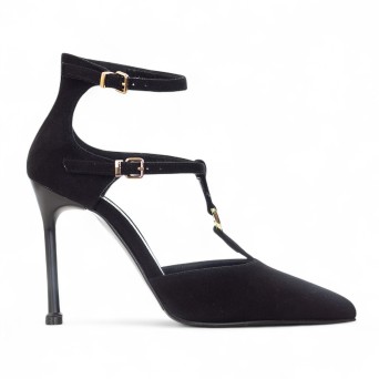 ALBANO - Décolleté in pelle scamosciata con fibbie