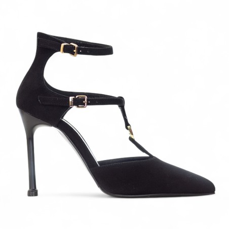 ALBANO - Pump suede leather with buckles