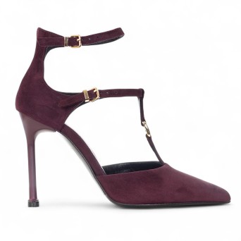 ALBANO - Pump suede leather with buckles