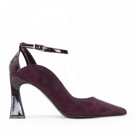 ALBANO - Pump suede and patent leather with strap