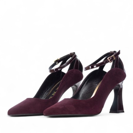 ALBANO - Pump suede and patent leather with strap