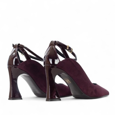 ALBANO - Pump suede and patent leather with strap