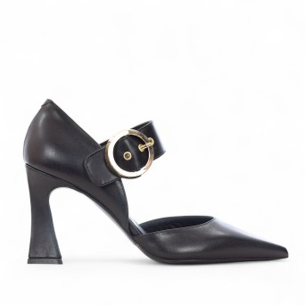 ALBANO - Décolleté in pelle con cinturino