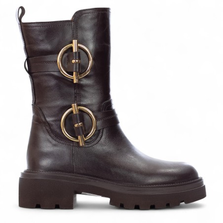 ALBANO - Stivale in pelle con fibbie ornamentali